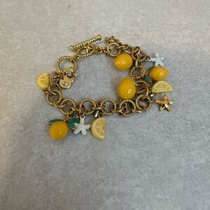 Talbots Gold Lemon and Star Charm Bracelet